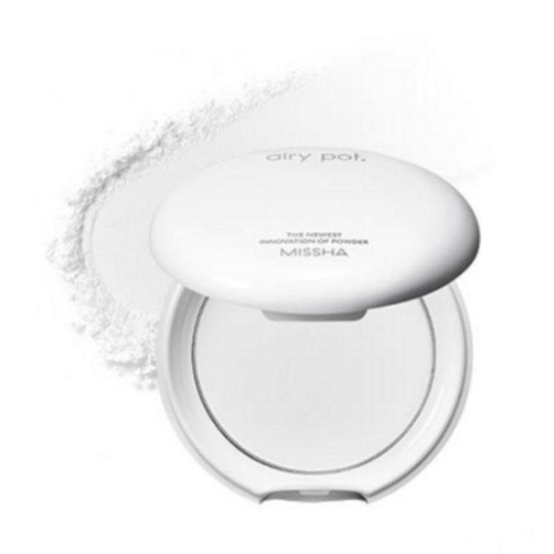 MISSHA Airy Pot Pact Lightweight Blurring Powder Pact Oil Control Setting Powder Korean Makeup 5g Transparent