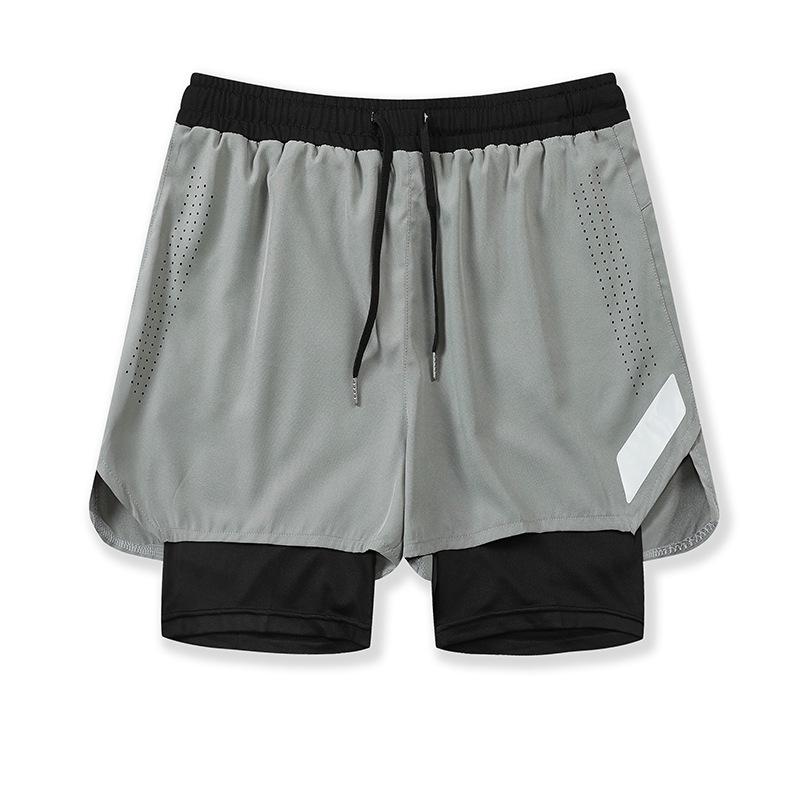 Men's Double-Layer Quick-Dry Running Shorts with Phone Pocket