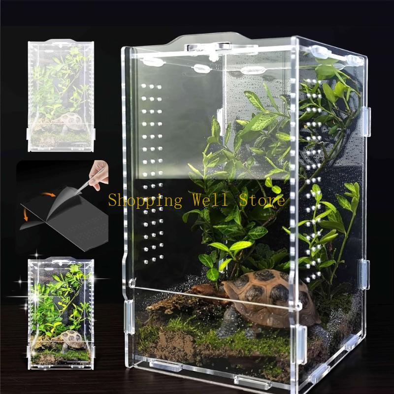 KX4B Acryl Haustier Reptilien Käfig Zuchtbox Terrarien Eidechsen Insekten Klettern