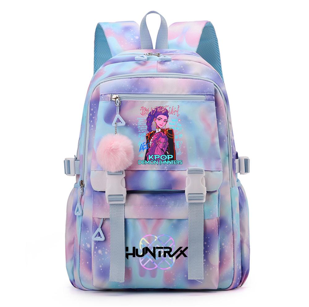 Cartoon Anime K-Pop Demon Hunters Printed Backpack Schoolbag for Teenager Student Girl Boy Bookbag Large Capacity Waterproof Travel Bag Gift