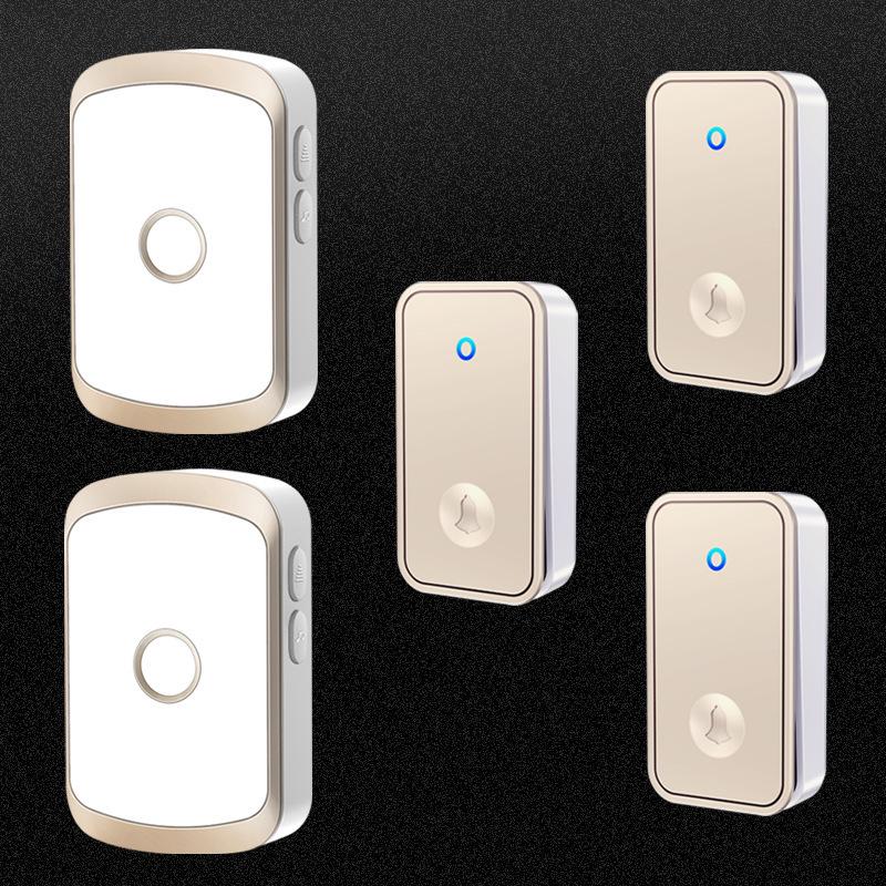 Self-powered Wireless Doorbell with Three Receivers and Two Transmitters, Long-Range Remote Chime, Elderly Call Button.