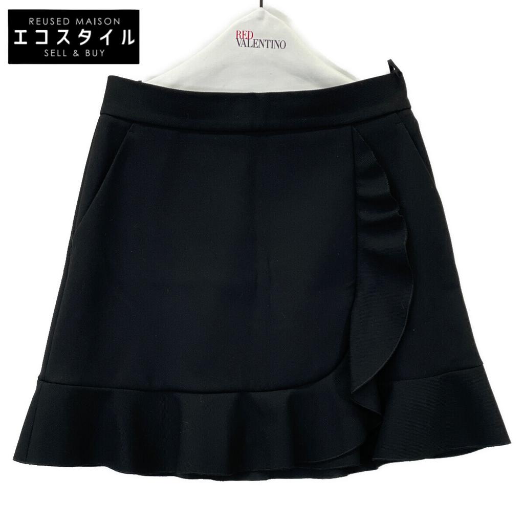 RED VALENTINO UR3RAE851Y1 Black Flare Skirt skirt 42 blackUsed