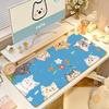 Cute Cat Mouse Pad Large Nonslip Waterproof Mat Stitched Edge Keyboard Pad For Gaming Daily Office