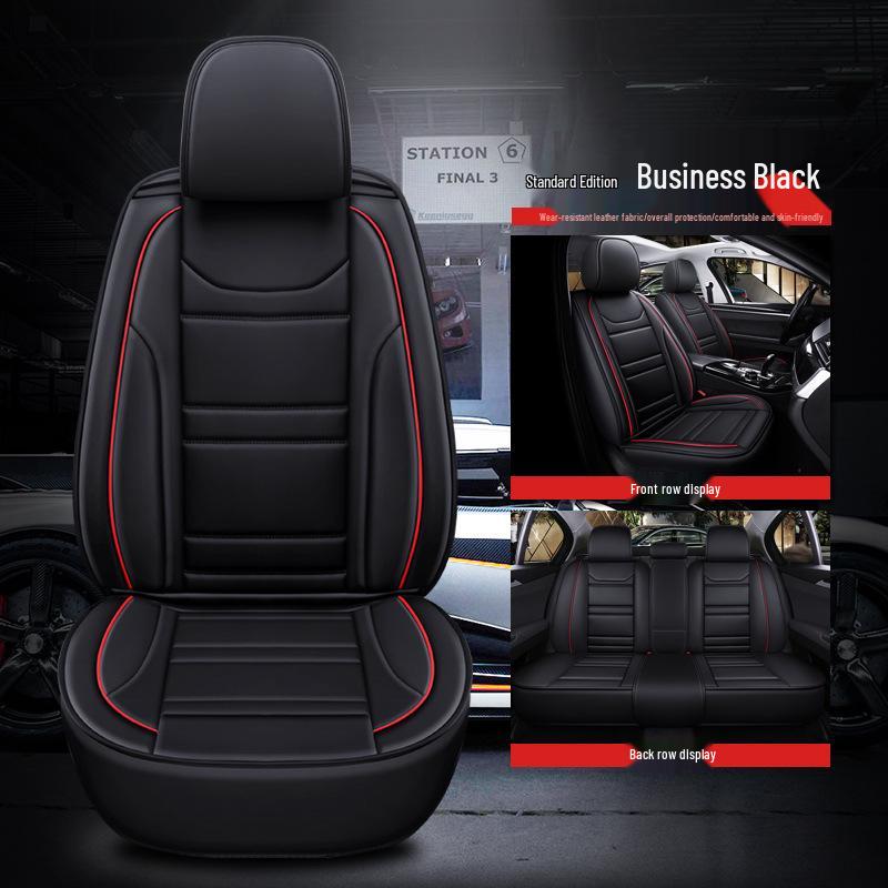 2025 Universelles Voll-/Halbwickel Leder Cartoon Autositzkissen für alle Jahreszeiten