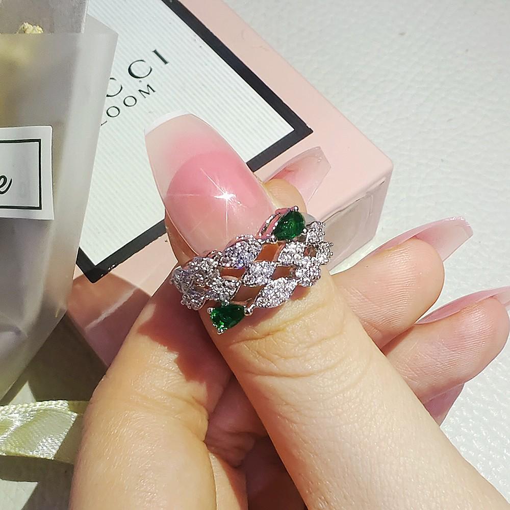 

Регулируемое кольцо изумрудно-зеленого цвета для женщин, Высокий дизайн R7891 Open Adjustable белый