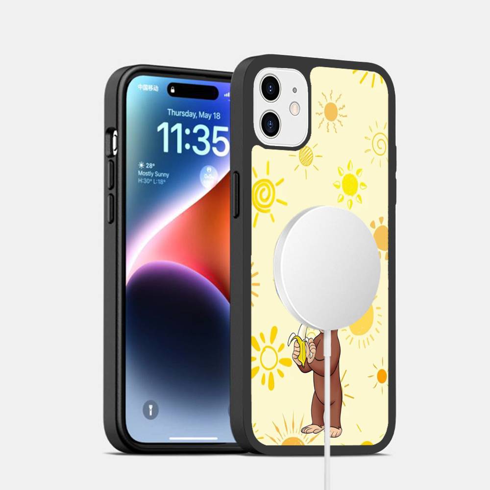 

Милый мультяшный Жоржик Любопытный Магнитный Чехол Для iPhone 17 16 14 13 12 11 15 Pro Max Plus Беспроводная Зарядка Чехол Для Телефона iPhone 13 pro