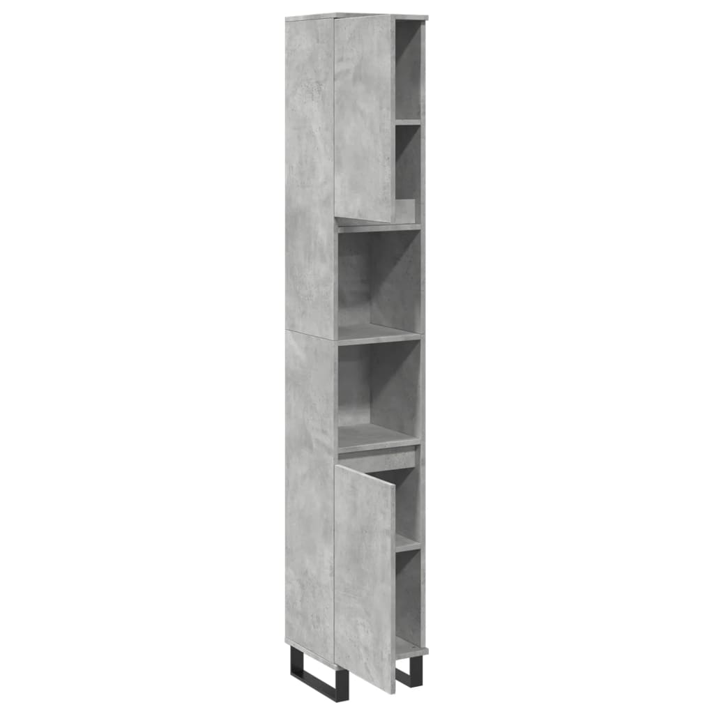 Bathroom Cabinet Concrete Grey 30x30x190 cm Particleboard