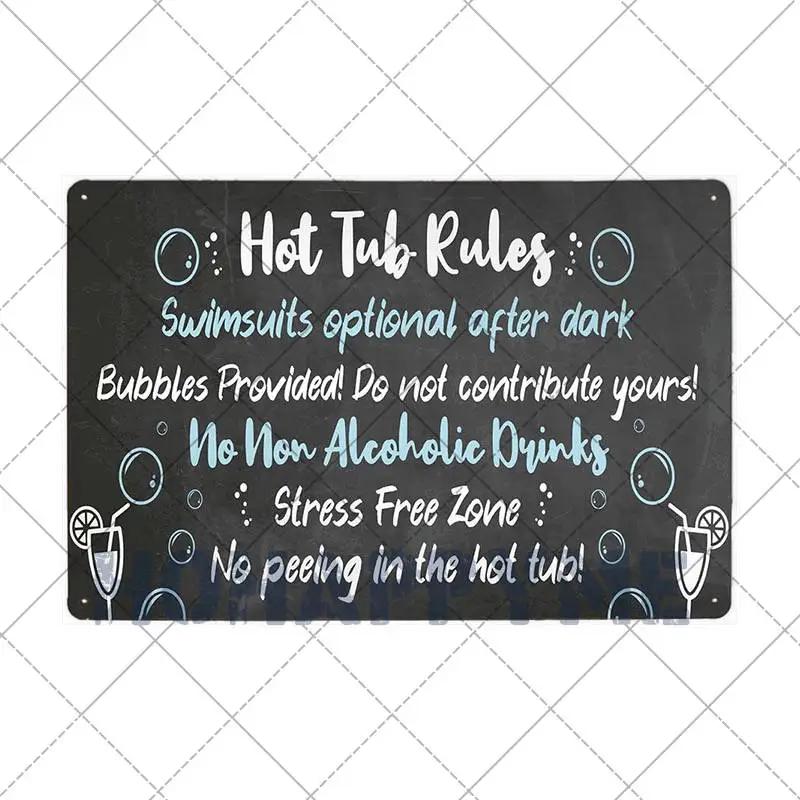 Funny Outdoor Hot Tub Metal Tin Sign Plates Vintage Poster Bathroom Plaques Wall Decorative Retro Home Decor 20*30cm