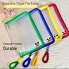 Large Capacity Colorful A4 Transparent Zipper File Bag for Exam Papers and Textbooks