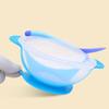 Infant Feeding Bowl Strong Suction Base with Temperature Sensing Spoon Safe for Baby Learning To Eat Independently