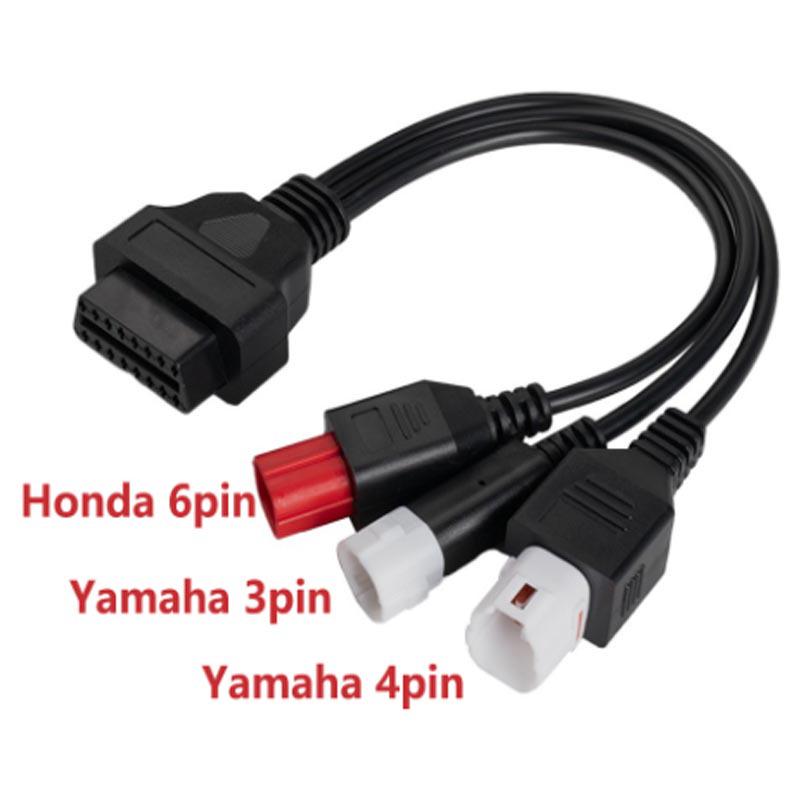 Honda to OBD 16-Pin Adapter Cable for Yamaha 3/4-Pin & 6-Pin Motorcycles