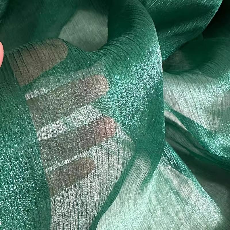 Flowing Ripple Wrinkle Sparkling Mesh Cloth Striped Wedding Decoration Cloth DIY Sewing Clothing Designer Breathable Fabrics