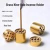 Brass Nine-Hole Incense Holder - Small Sandalwood Burner for Household Buddha Worship, Holds Three Sticks