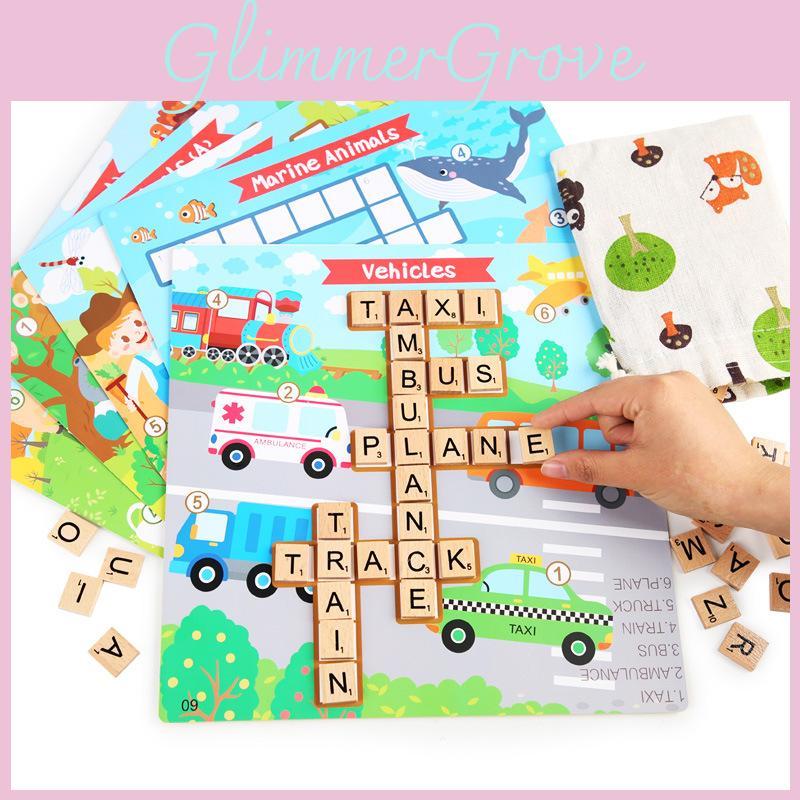 Holz Wortketten-Puzzlespiel für Kinder Lernspielzeug