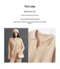 Autumn/Winter 2025 Women's Loose Cashmere V-Neck Cable Knit Sweater - Long Sleeve Pullover