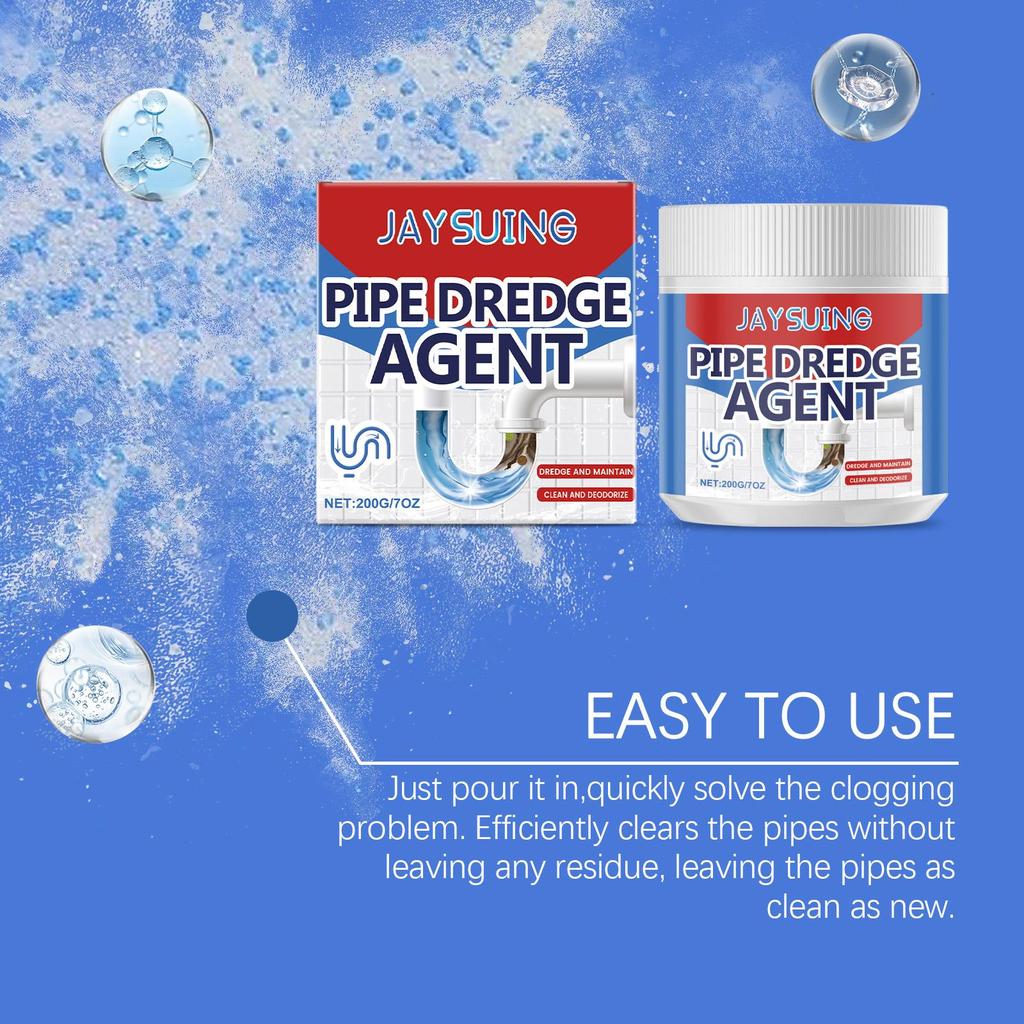 Pipe Unclogging Agent Sink Drain Kitchen Toilet Pipe Cleaning Dissolving Anti-Blocking Unclogging Powder