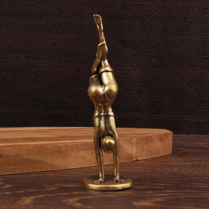 Handstand Yoga Goddess Brass Statue Spiritual Artisan Craft for Meditation Zen Home Office Decor Unique Gift