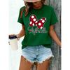 Minnie style red polka dot bow and handwritten Minnie pattern summer new women's T-shirt short sleeves