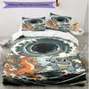 3pcs Duvet Cover Set (1*Duvet Cover + 2*Pillowcase, Without Core), Charizard VS Blastoise Print Soft All‑Season Bedding Set, Home Bedroom Decor Gift