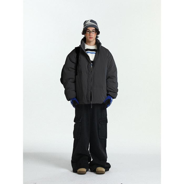Veste matelassée doudoune tendance pour homme à col montant - Coupe ample, coupe-vent, chaude Hiver 2025