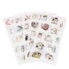 Set of 12 Stylish Cat Made of Japanese Paper and Featuring Watercolor Designs Stickers, (ND-0250-R02-cat)