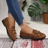 Cow Suede Round Toe Flats Spring/autumn Slip-on Women's Shoes on Sale 2025 New Solid Butterfly-knot Tassel Women's Shoes