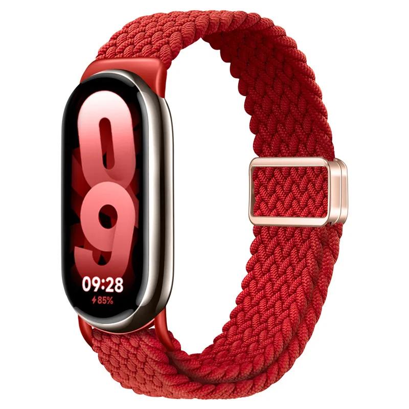 Nylon Braided Band for Xiaomi Watch 10/9/8 Magnetic Loop Band for Miband 10 9 8 NFC Sport Bracelet Smartwatch Replacement