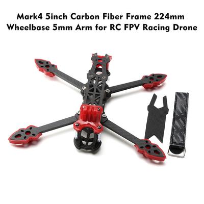 Mark4 5 hüvelykes szénszálas váz, 224 mm-es tengelytáv, 5 mm-es kar RC FPV Racing Drone számára
