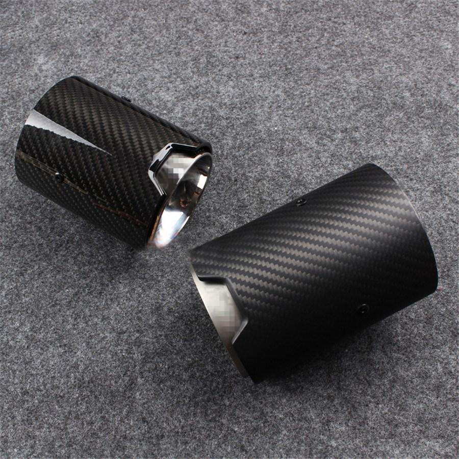 1x Carbon Fiber Car Pipe End Tail Tips 67mm inlet