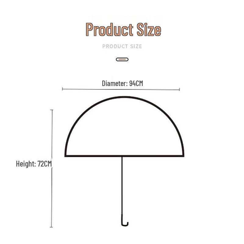 Gureide Long Handle Clear Umbrella