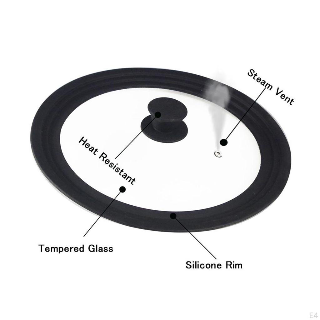 Multifunctional Tempered Glass Lid Pot Silicone Cover Kitchen Utensils Cookware Parts
