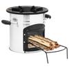 VidaXL Camping Wood Stove Silver 45.5x33x25.5cm Stainless Steel, Charcoal Grill, Wood Stove, Patio Heater, 319440