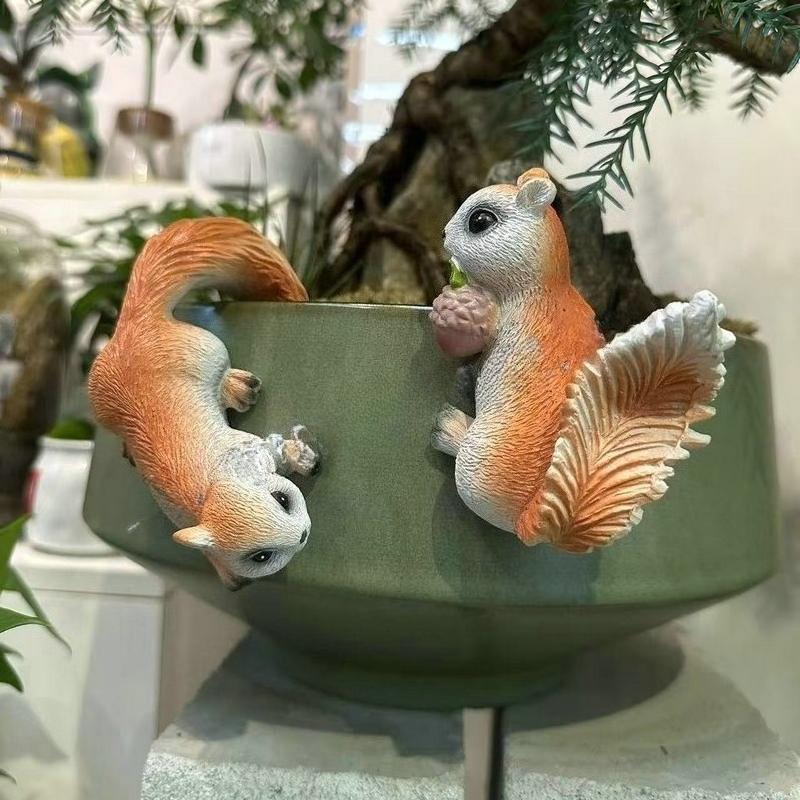 Διακοσμητικά Είδη Κήπου και Αυλής, Προσομοιωμένο Ζώο Μικρός Σκίουρος Γλάστρα Κρεμαστά Διακοσμητικά Είδη, Ρητινένια Ζωικά Διακοσμητικά Είδη