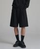Noming One-Pleat Wide Sweat Bermuda Shorts - Black