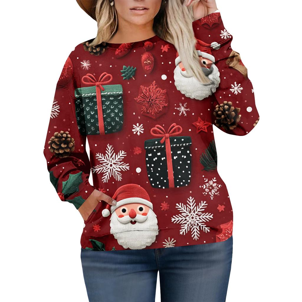Christmas Sweatshirts For Women Sweater Cute Shirt Fall Pullover Top