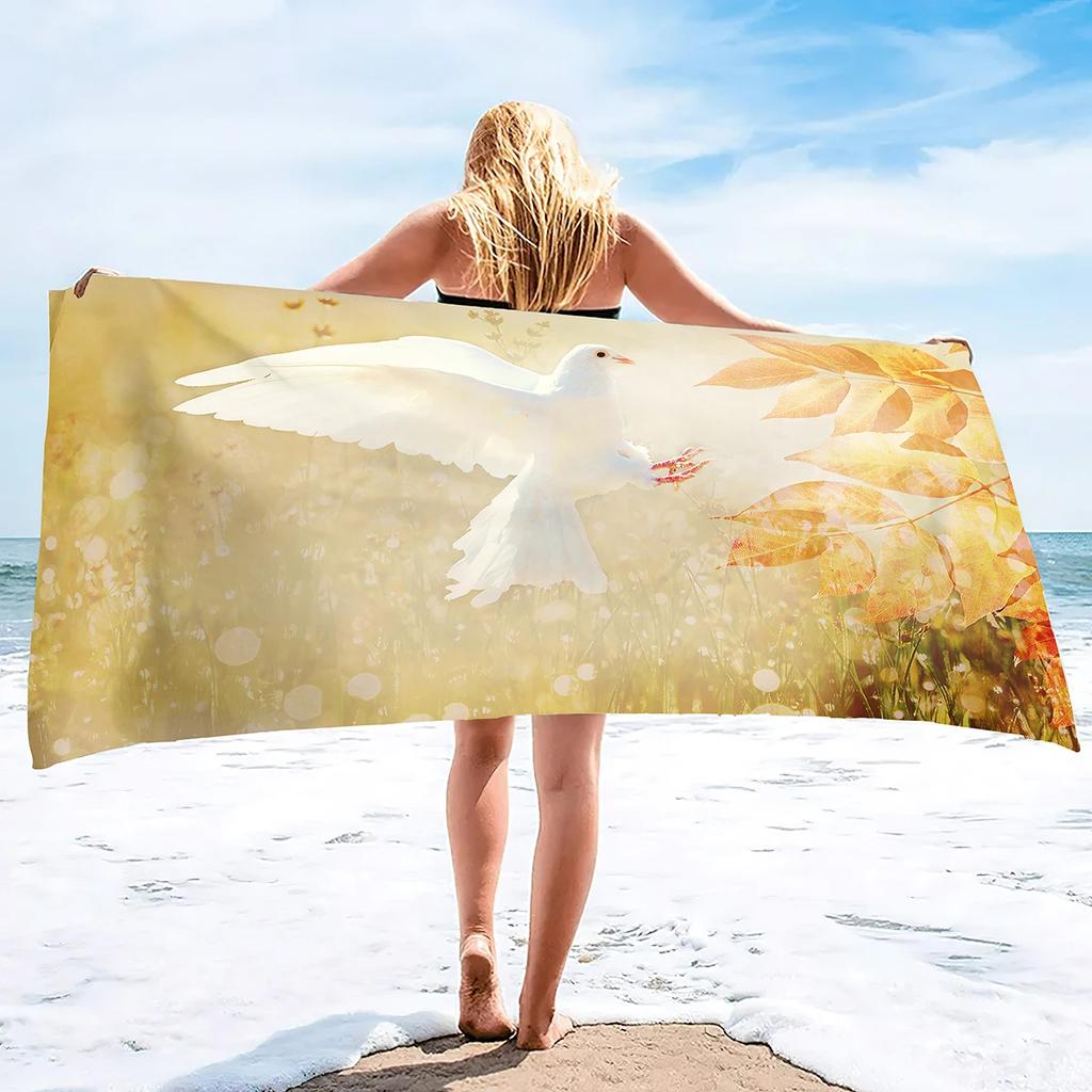 Peace Dove Beach Towel Peace Freedom Love Antiwar Spirituality Theme Bath Towel Quick Dry Hand Towels for Kitchen Hotel Gym Spa