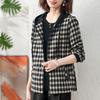 Mid-Aged Women's Plaid Hooded Jacket