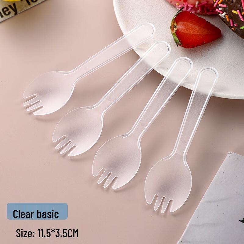 ZISIZ Individually Wrapped Disposable Clear Dessert Forks