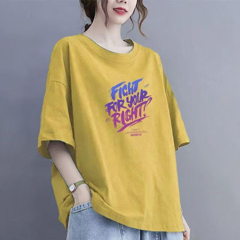 Cotton Apricot Short-sleeved T-shirt Female Summer 2024 New Niche Design Sense Loose Hong Kong Flavor Chic Tops