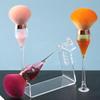 Transparent Red Wine Glass Foundation Brush with Three-Color Fiber Bristles - Fashion Makeup Tool