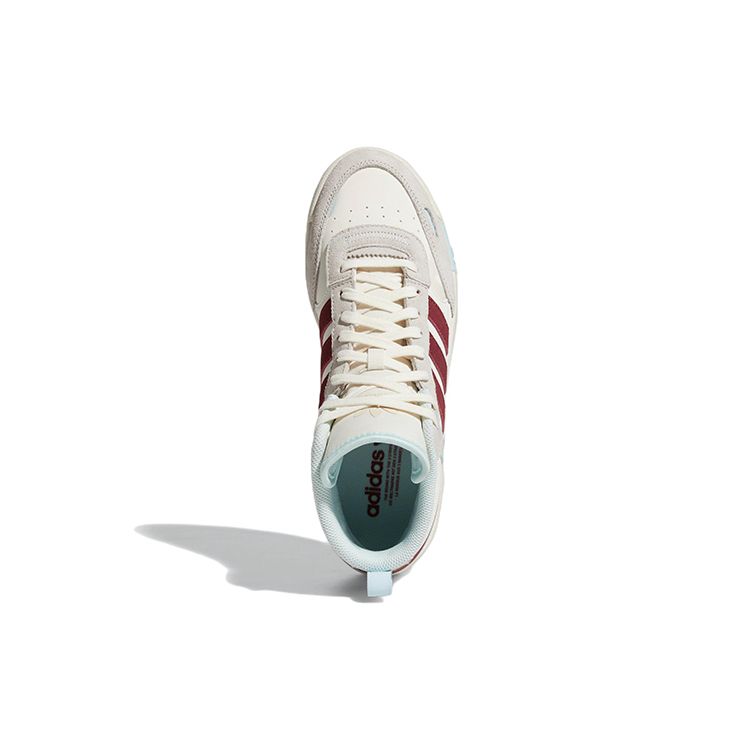Adidas Originals Post Up Leather Non-Slip Shock Absorbing Wear-Resistant Mid-Top Skate Shoes Unisex Skate Shoes Beige Red Blue GV9317