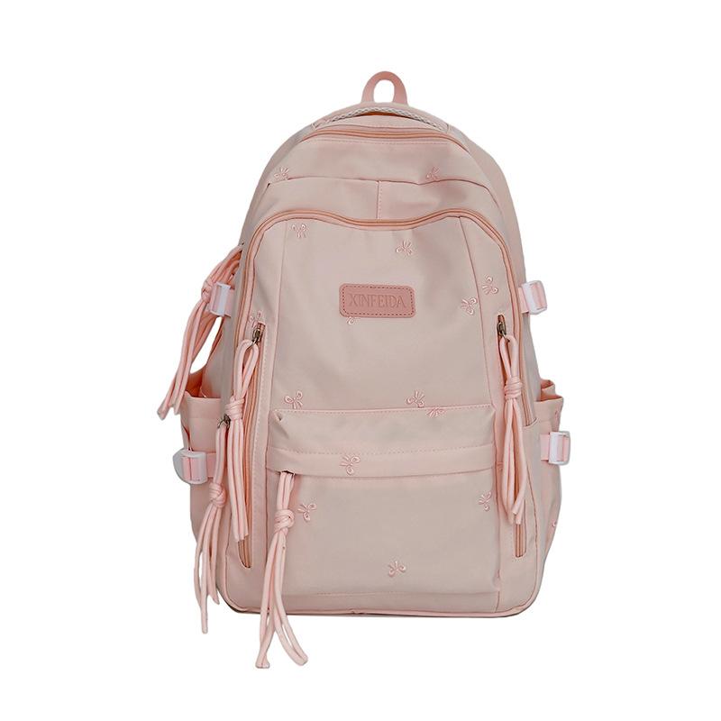 Schoolbag custom cute bow backpack student tutoring bag lightweight 1-1 grade three-piece backpack burden reduction