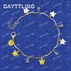 925 Sterling Silver 18K Gold 8 Inches Fine Butterfly Zircon Bracelet For Women Men Fashion Punk Party Jewelry Gift
