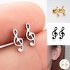 Music Symbol Hollow Stud Earrings - Minimalist Jewelry Accessories