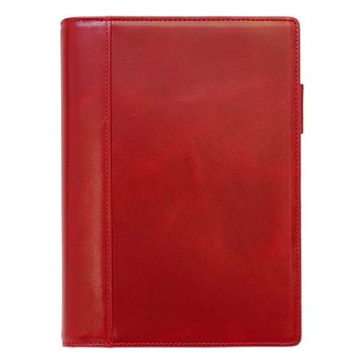Franklin Planner Lustrous Leather Binder, Compact Size, 20mm, Red, 64821