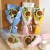 Crochet Flowers Bouquet Rose Hand-Knitted Graduation Flowers Bouquet Wedding Party Decoration Birthday Graduation Gifts