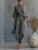 2026 Spring Wide-Leg Casual Lantern Pants - Cotton Linen Blend