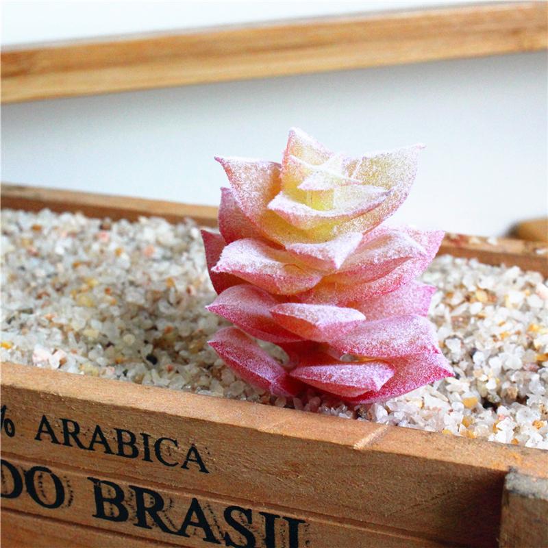 1Pc Simulation Plant Succulent Flower Head Flocking Mini Stone Lotus DIY Wall Accessories Home Garden Decoration
