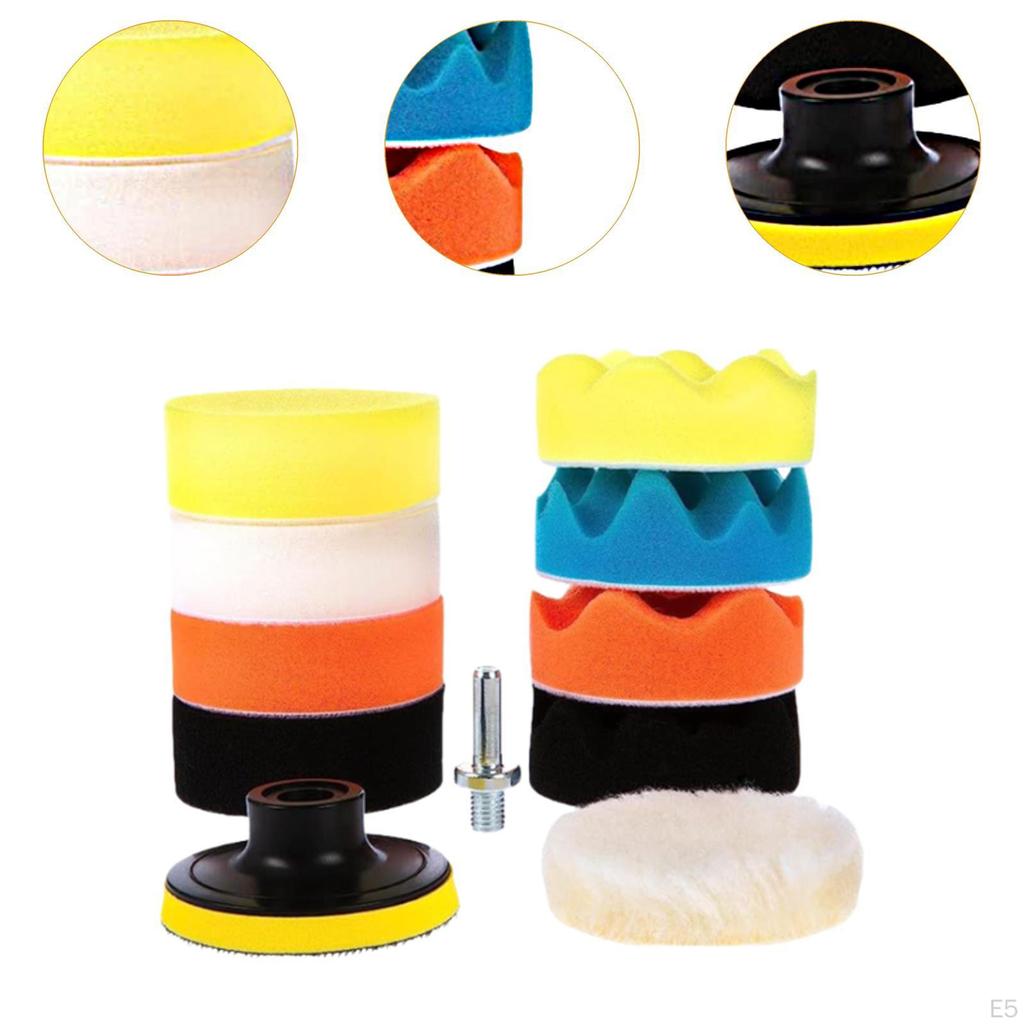 11 Piece Foam Pad Set for Car Polishing And Buffing with Drill Attachment