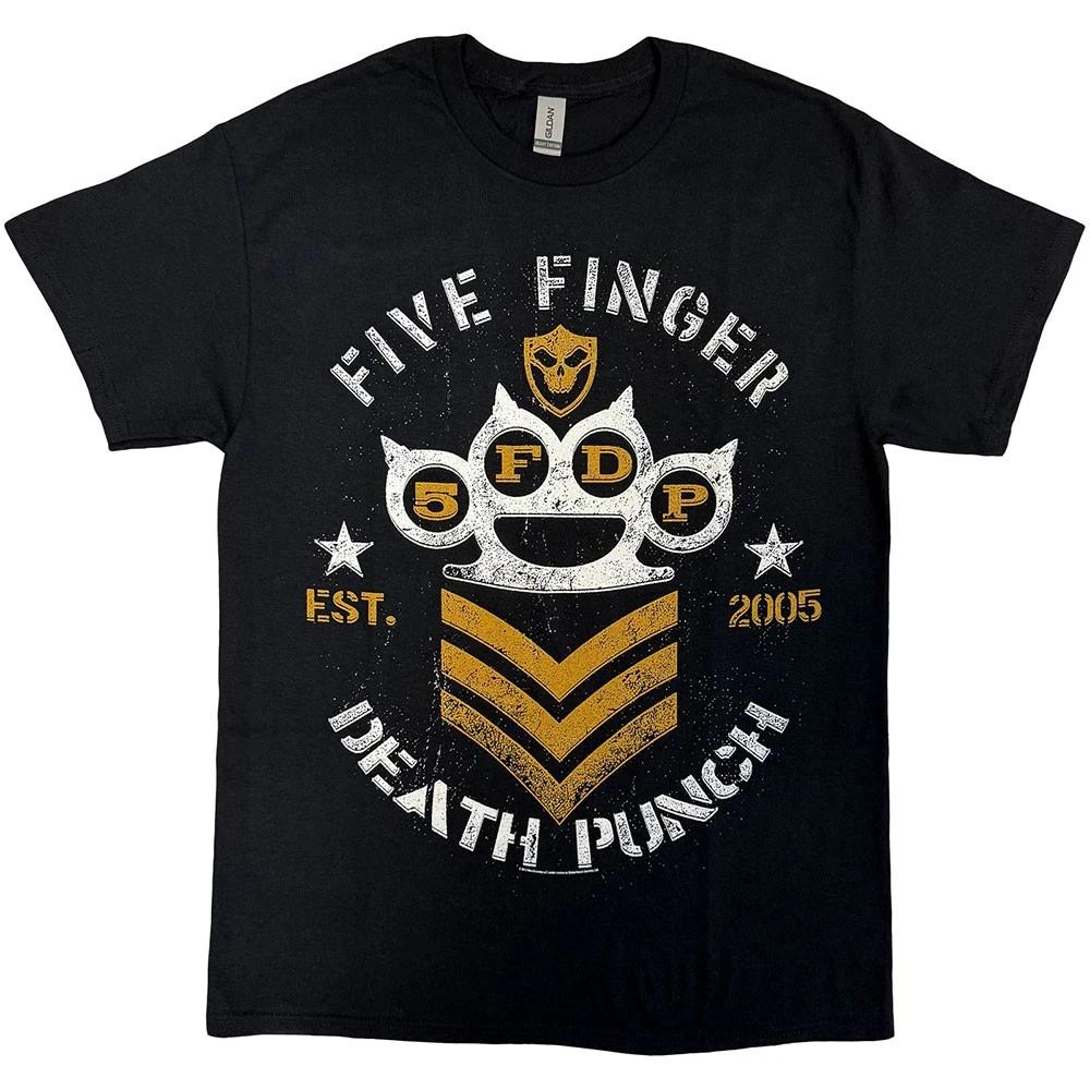Футболка Five Finger Death Punch Шевирон Логотип группы новый Официальная Мужская Черный XL